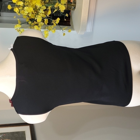 JOSEPH A. TANK SWEATER. Great black with fall colors trim. Medium. Y2k - Picture 4 of 8